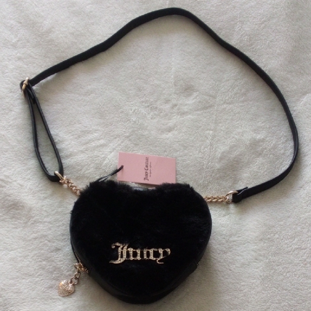 Juicy Couture Black Heart-Shaped Crossbody Bag